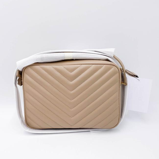 Saint Laurent Monogram Lou Camera Calfskin Matelasse Beige Leather Cross Body Bag