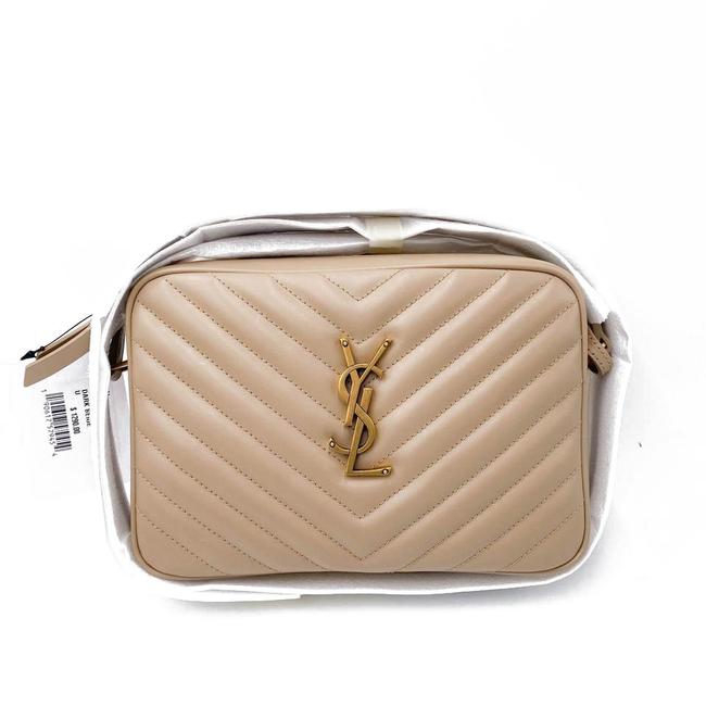 Saint Laurent Monogram Lou Camera Calfskin Matelasse Beige Leather Cross Body Bag