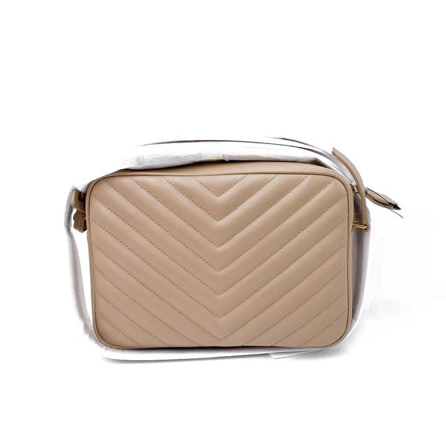 Saint Laurent Monogram Lou Camera Calfskin Matelasse Beige Leather Cross Body Bag