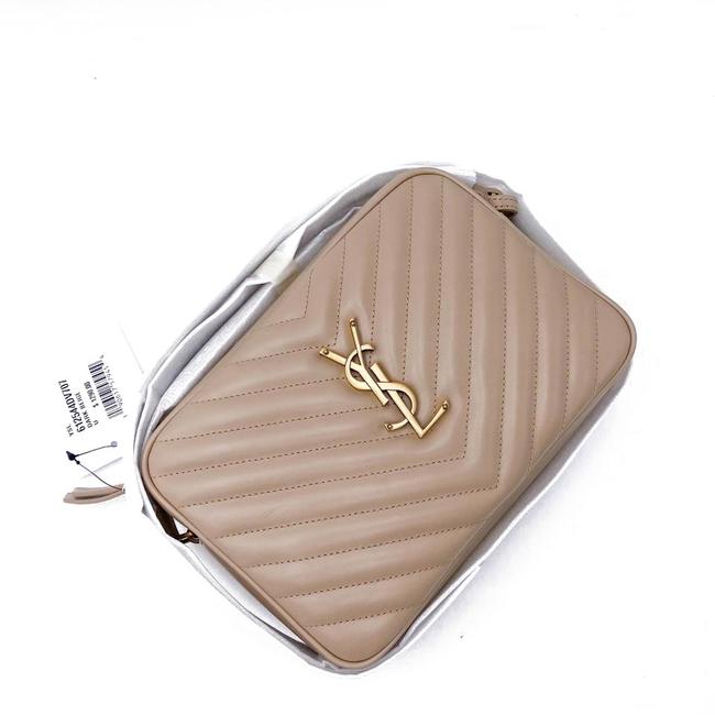 Saint Laurent Monogram Lou Camera Calfskin Matelasse Beige Leather Cross Body Bag