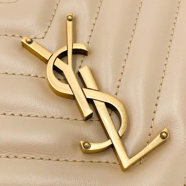 Saint Laurent Monogram Lou Camera Calfskin Matelasse Beige Leather Cross Body Bag