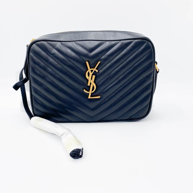 Saint Laurent Monogram Lou Camera Calfskin Matelasse Black Leather Cross Body Bag