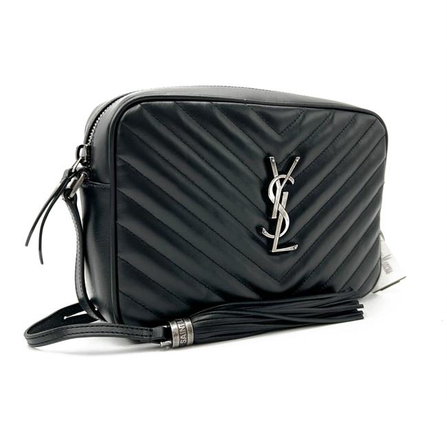 Saint Laurent Monogram Lou Camera Calfskin Matelasse Black Leather Shoulder Bag
