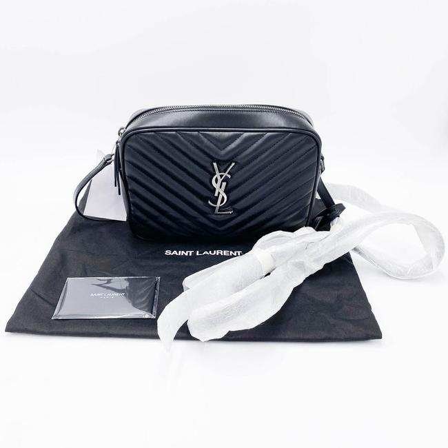 Saint Laurent Monogram Lou Camera Calfskin Matelasse Black Leather Shoulder Bag