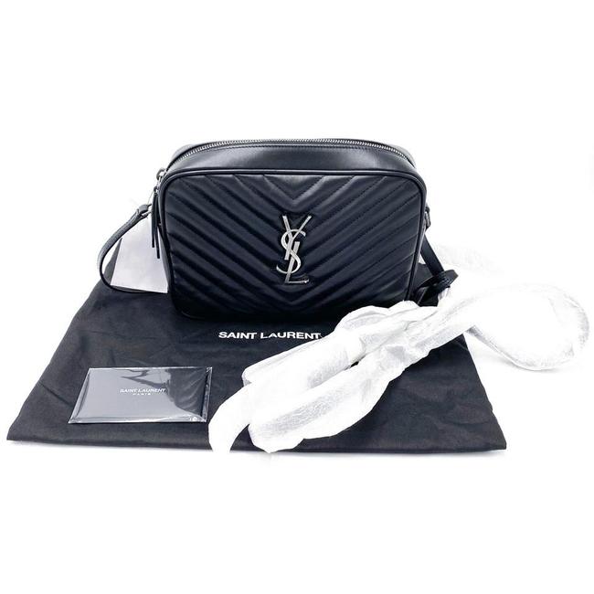 Saint Laurent Monogram Lou Camera Calfskin Matelasse Black Leather Shoulder Bag