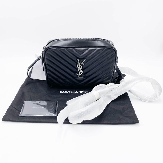 Saint Laurent Monogram Lou Camera Calfskin Matelasse Black Leather Shoulder Bag