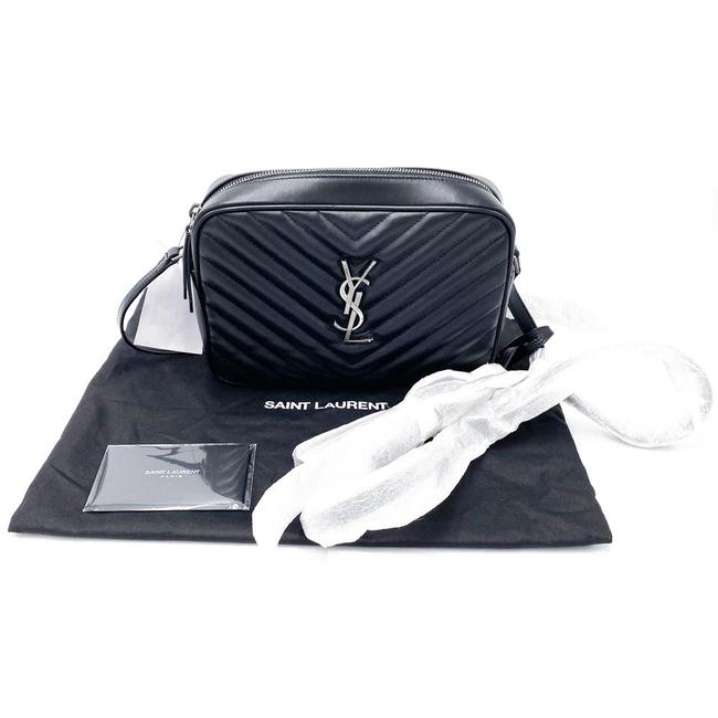 Saint Laurent Monogram Lou Camera Calfskin Matelasse Black Leather Shoulder Bag