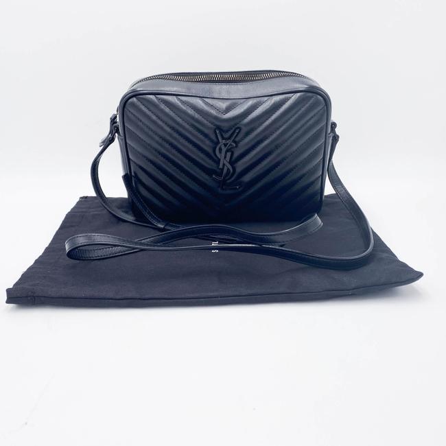 Saint Laurent Monogram Lou Camera Calfskin Matelasse Black Leather Shoulder Bag