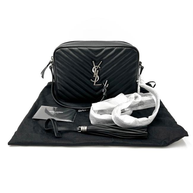 Saint Laurent Monogram Lou Camera Calfskin Matelasse Black Leather Shoulder Bag