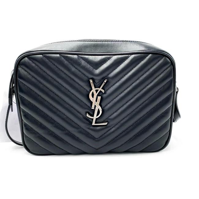 Saint Laurent Monogram Lou Camera Calfskin Matelasse Black Leather Shoulder Bag