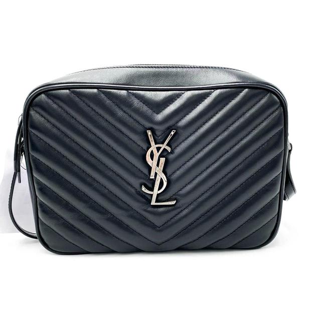 Saint Laurent Monogram Lou Camera Calfskin Matelasse Black Leather Shoulder Bag