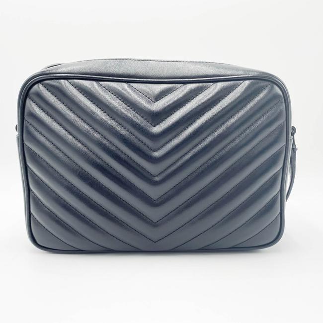 Saint Laurent Monogram Lou Camera Calfskin Matelasse Black Leather Shoulder Bag