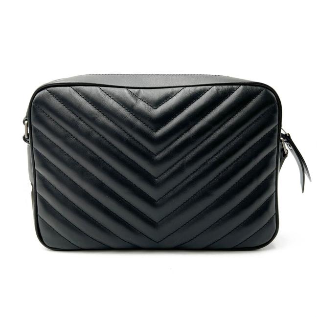 Saint Laurent Monogram Lou Camera Calfskin Matelasse Black Leather Shoulder Bag