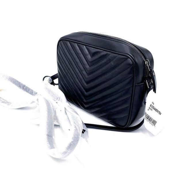 Saint Laurent Monogram Lou Camera Calfskin Matelasse Black Leather Shoulder Bag