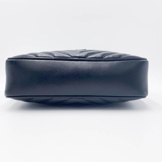 Saint Laurent Monogram Lou Camera Calfskin Matelasse Black Leather Shoulder Bag