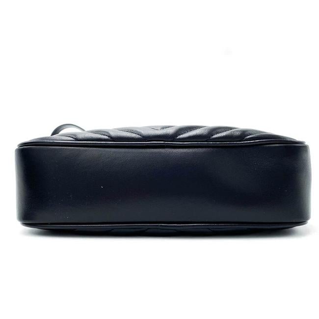 Saint Laurent Monogram Lou Camera Calfskin Matelasse Black Leather Shoulder Bag