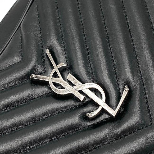 Saint Laurent Monogram Lou Camera Calfskin Matelasse Black Leather Shoulder Bag
