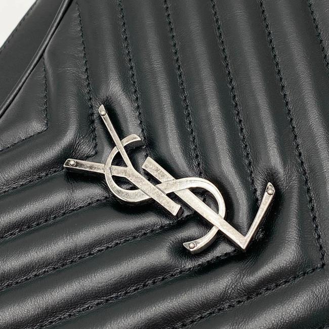 Saint Laurent Monogram Lou Camera Calfskin Matelasse Black Leather Shoulder Bag