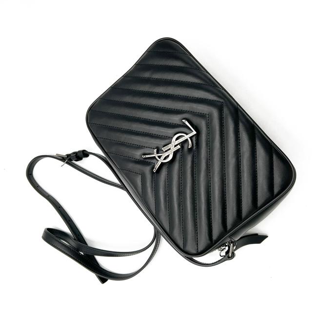 Saint Laurent Monogram Lou Camera Calfskin Matelasse Black Leather Shoulder Bag