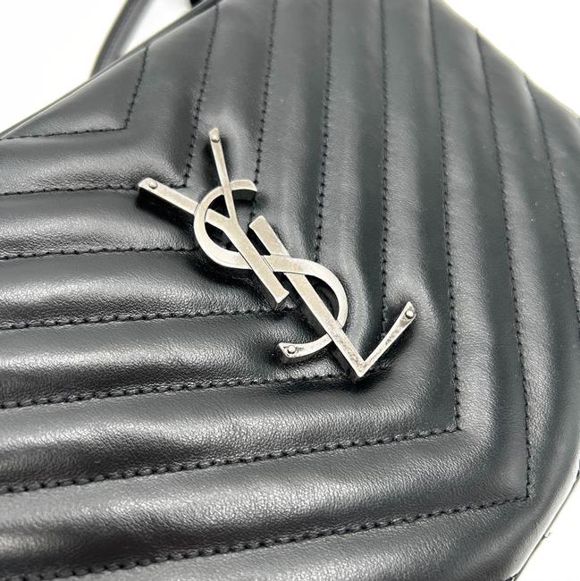 Saint Laurent Monogram Lou Camera Calfskin Matelasse Black Leather Shoulder Bag