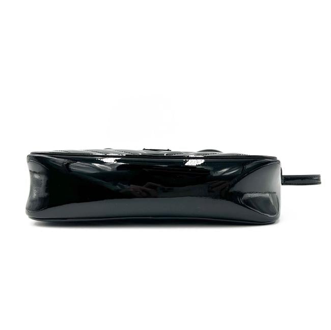 Saint Laurent Monogram Lou Camera Calfskin Matelasse Black Patent Leather Cross Body Bag