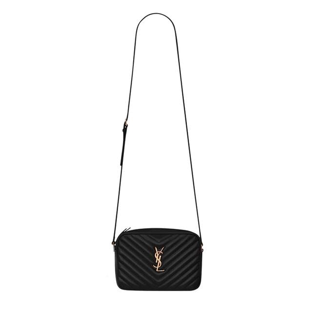 Saint Laurent Monogram Lou Camera Calfskin Matelasse Blue Leather Shoulder Bag