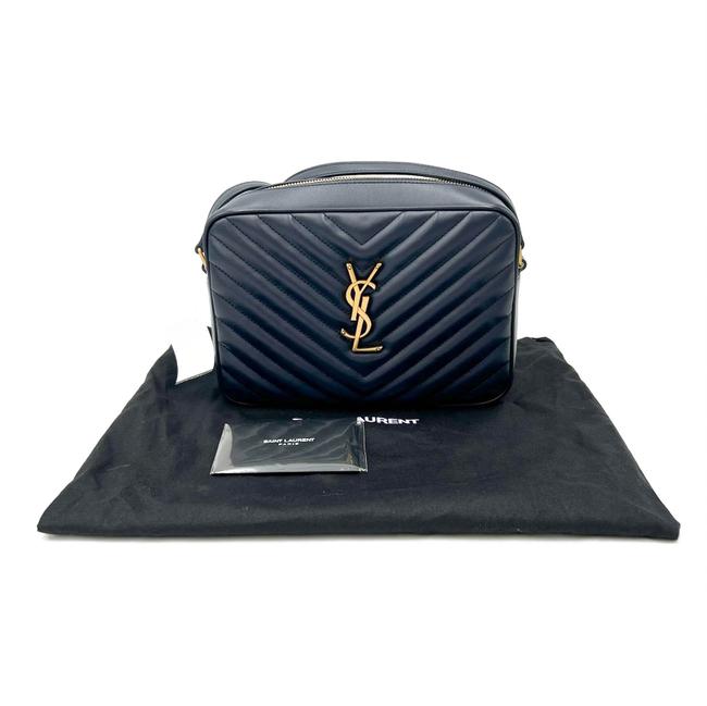 Saint Laurent Monogram Lou Camera Calfskin Matelasse Blue Leather Shoulder Bag