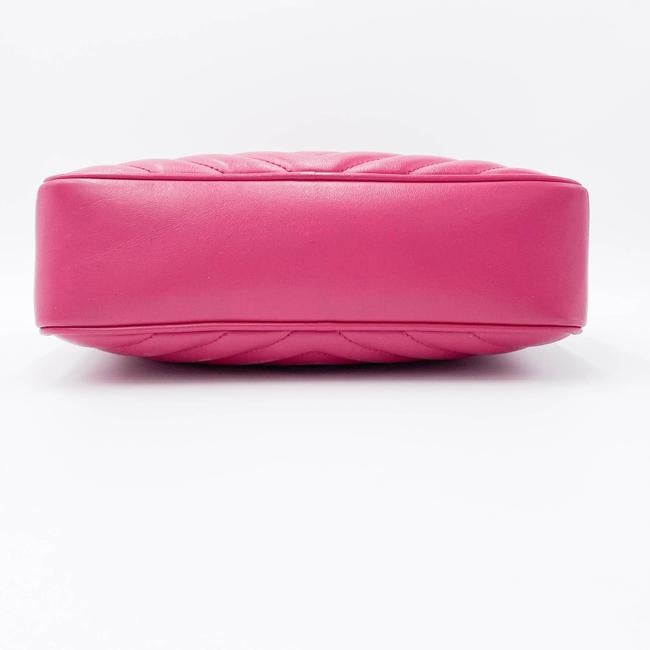 Saint Laurent Monogram Lou Camera Calfskin Matelasse Bright Pink Leather Shoulder Bag