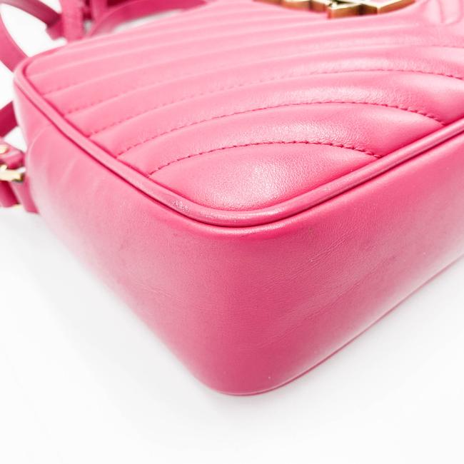 Saint Laurent Monogram Lou Camera Calfskin Matelasse Bright Pink Leather Shoulder Bag