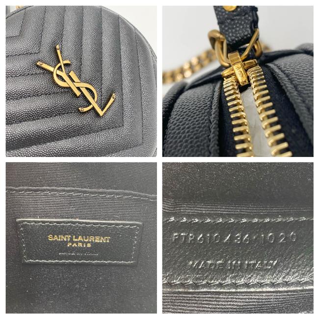 Saint Laurent Monogram Lou Camera Grain De Poudre Matelasse Quilted Round Vinyle Black Leather Cross Body Bag