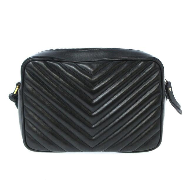 Saint Laurent Monogram Lou Camera Matelasse Black Calfskin Leather Shoulder Bag