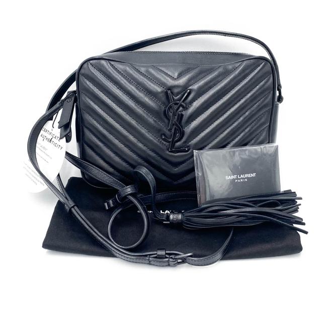 Saint Laurent Monogram Lou Camera Matelasse Black Calfskin Leather Shoulder Bag