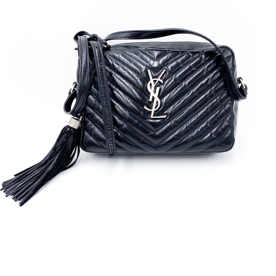 Saint Laurent Monogram Lou Camera Matelasse Black Patent Leather Shoulder Bag