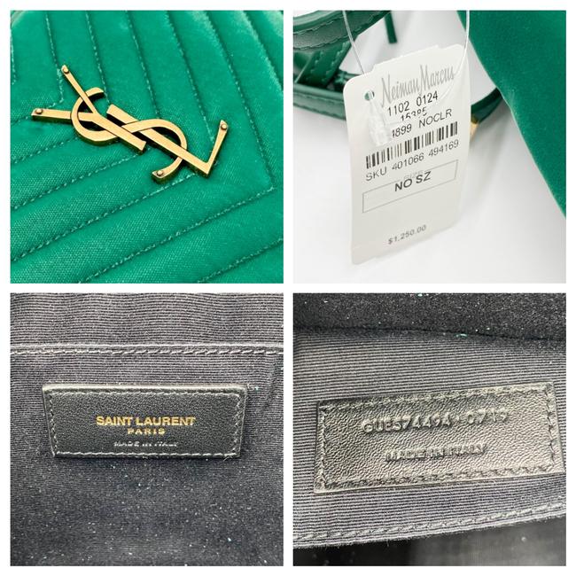 Saint Laurent Monogram Lou Camera Matelasse Deep Malachite Green Velvet Shoulder Bag