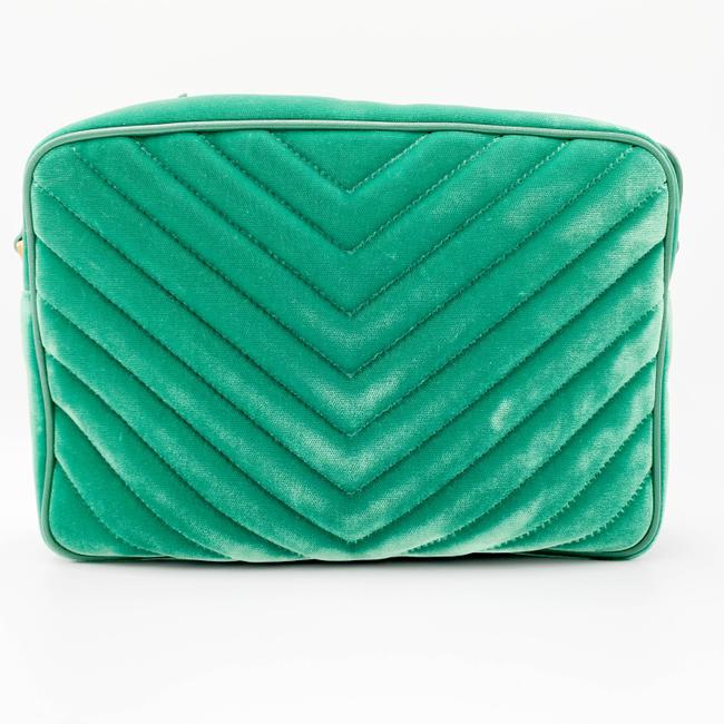 Saint Laurent Monogram Lou Camera Matelasse Deep Malachite Green Velvet Shoulder Bag