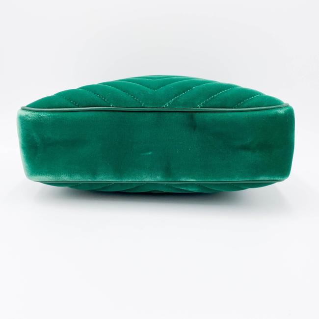 Saint Laurent Monogram Lou Camera Matelasse Deep Malachite Green Velvet Shoulder Bag