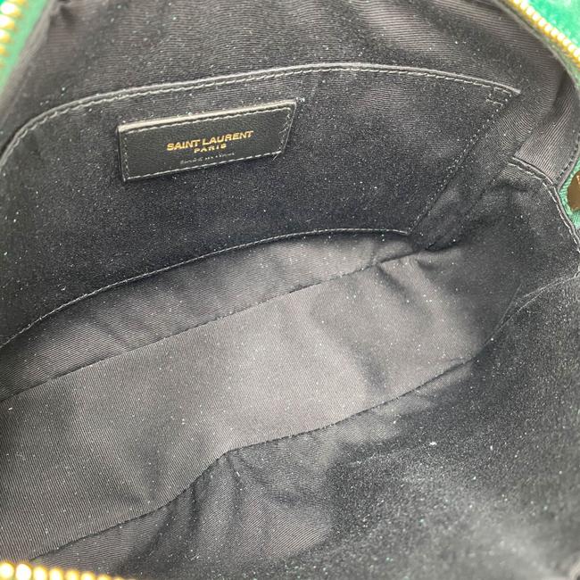 Saint Laurent Monogram Lou Camera Matelasse Deep Malachite Green Velvet Shoulder Bag