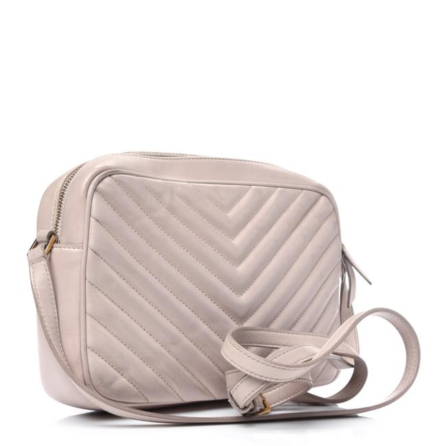 Saint Laurent Monogram Lou Camera Matelasse Washed Light Pink Calfskin Leather Shoulder Bag