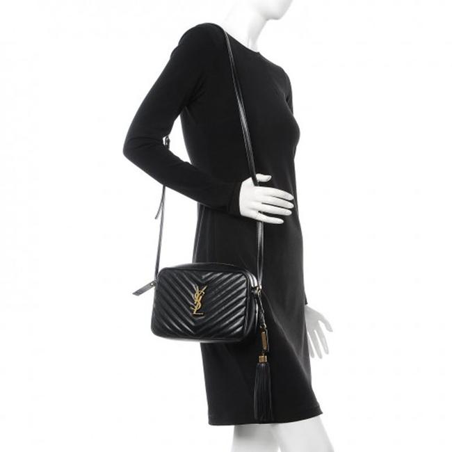 Saint Laurent Monogram Lou Camera Quilted Black Leather Cross Body Bag