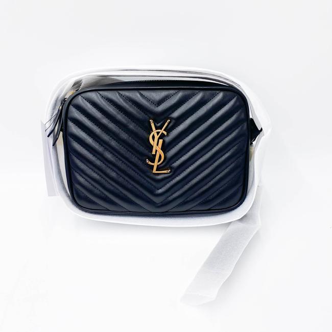 Saint Laurent Monogram Lou Camera Quilted Black Leather Cross Body Bag