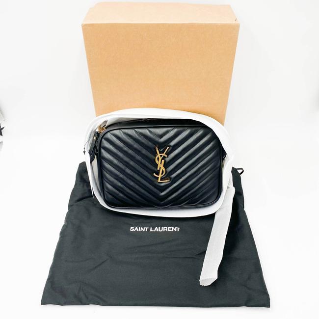 Saint Laurent Monogram Lou Camera Quilted Black Leather Cross Body Bag