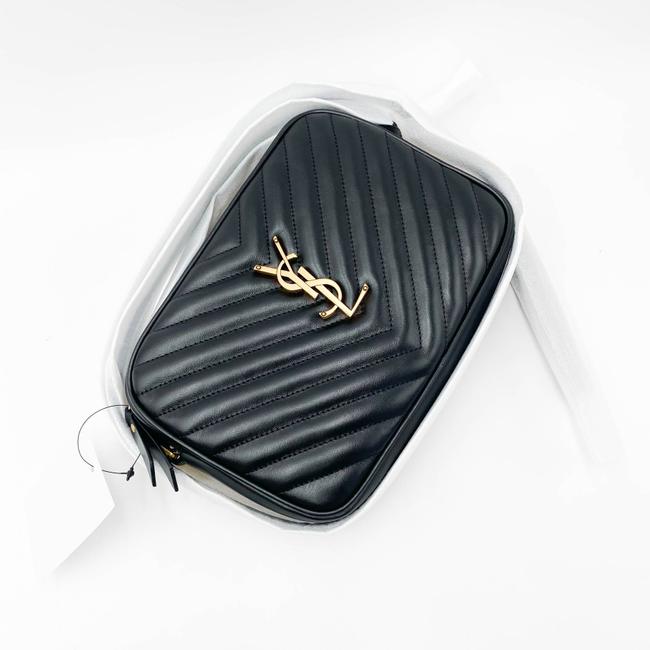 Saint Laurent Monogram Lou Camera Quilted Black Leather Cross Body Bag