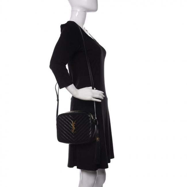 Saint Laurent Monogram Lou Shoulder New Quilted Camera Black Leather Cross Body Bag