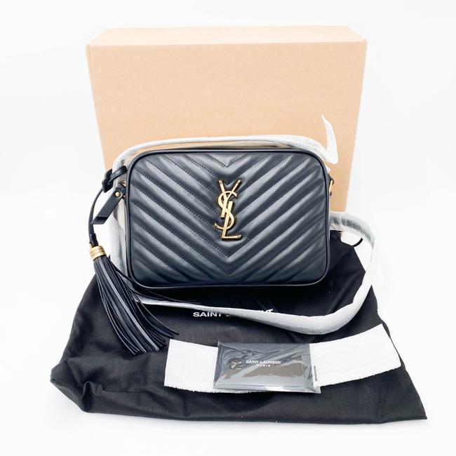 Saint Laurent Monogram Lou Shoulder New Quilted Camera Black Leather Cross Body Bag