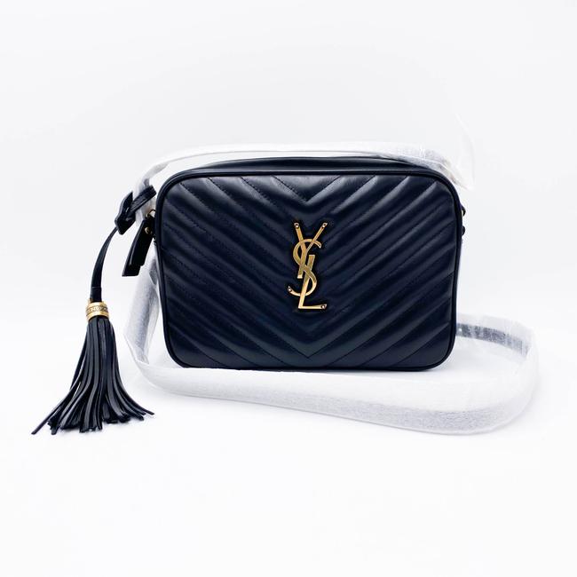 Saint Laurent Monogram Lou Shoulder New Quilted Camera Black Leather Cross Body Bag