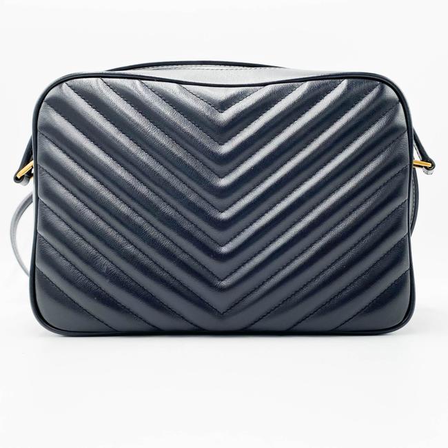 Saint Laurent Monogram Lou Shoulder Quilted Camera Black Leather Cross Body Bag