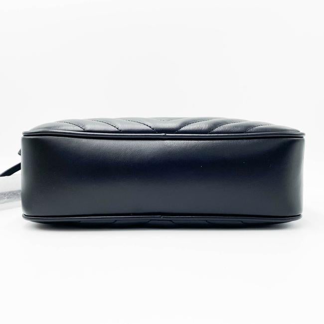 Saint Laurent Monogram Lou Shoulder New Quilted Camera Black Leather Cross Body Bag