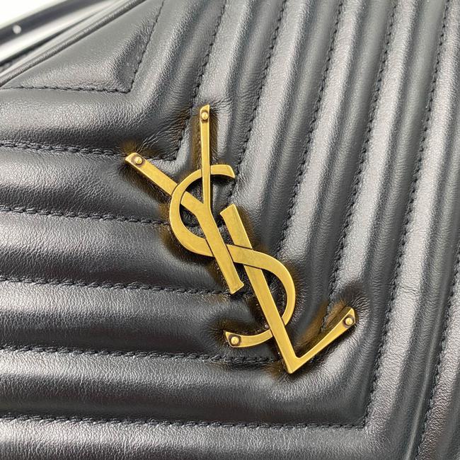 Saint Laurent Monogram Lou Shoulder Quilted Camera Black Leather Cross Body Bag