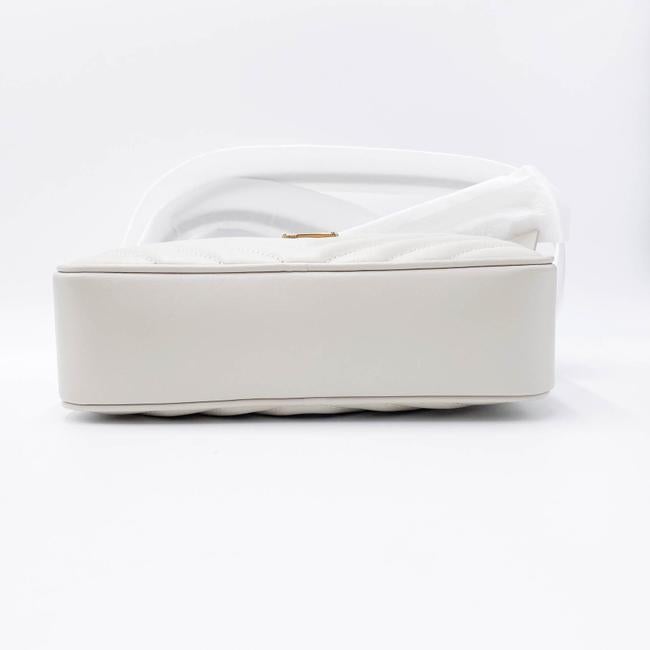 Saint Laurent Monogram Lou Shoulder New Quilted Camera Cream White Leather Cross Body Bag