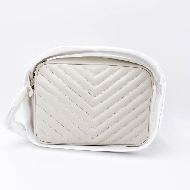 Saint Laurent Monogram Lou Shoulder New Quilted Camera Cream White Leather Cross Body Bag